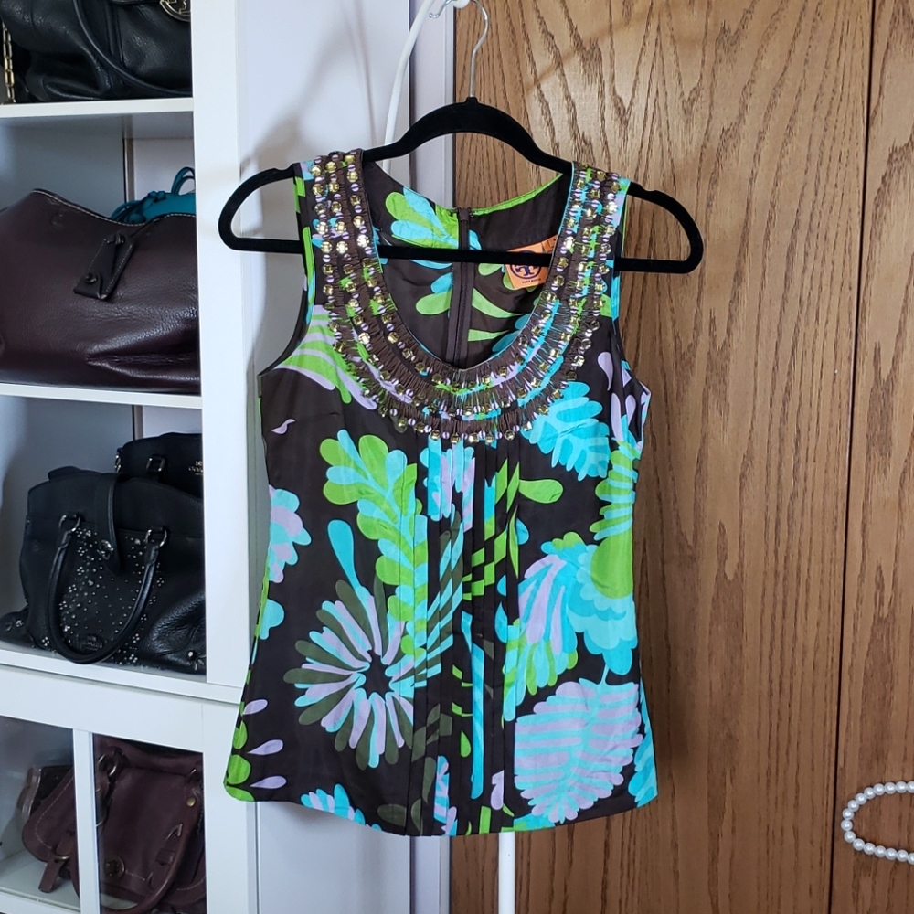 Tory Burch sleeveless silk blouse size 4